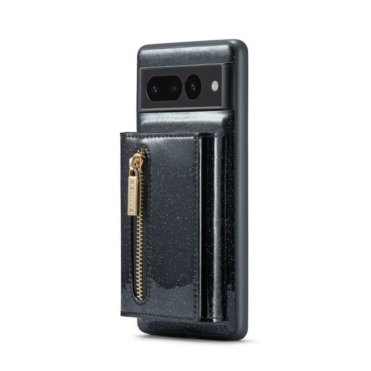 For Google Pixel 7 Pro DG.MING M3 Series Glitter Powder Card Bag Leather Case(Black) - free shipping - PMC TechLife - Order now!