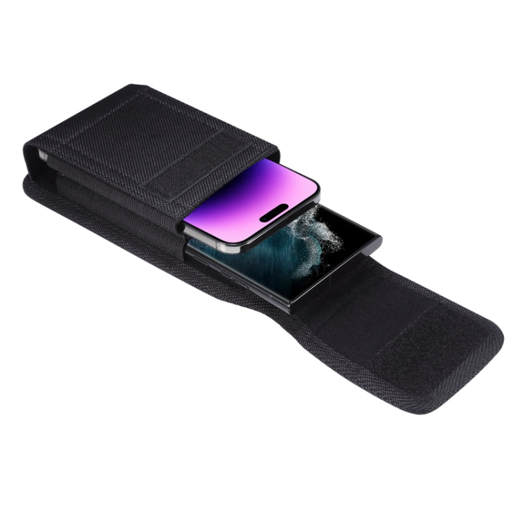 For 6.5-6.9 inch Smartphones Vertical Double Grid Oxford Cloth Phone Case(Black) - Cloth Bag by PMC Jewellery | Online Shopping South Africa | PMC Jewellery | Buy Now Pay Later Mobicred
