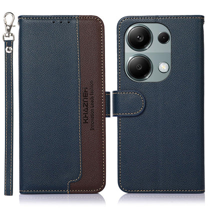 For Xiaomi Redmi Note 13 Pro 4G / POCO M6 Pro 4G KHAZNEH Litchi Texture Leather RFID Phone Case(Blue) - Note 13 Pro Cases by PMC Jewellery | Online Shopping South Africa | PMC Jewellery | Buy Now Pay Later Mobicred