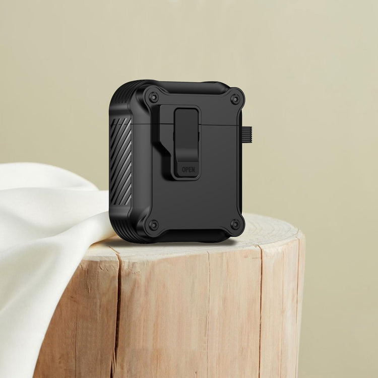 For AirPods 1 / 2 Eagle Shockproof Earphone Protective Case with Switch(Black) - For AirPods 1/2 by PMC Jewellery | Online Shopping South Africa | PMC Jewellery | Buy Now Pay Later Mobicred