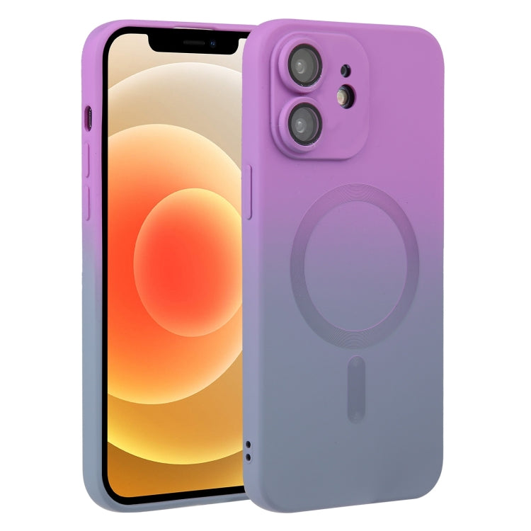 For iPhone 12 Liquid TPU Silicone Gradient MagSafe Phone Case(Purple) - iPhone 12 / 12 Pro Cases by PMC Jewellery | Online Shopping South Africa | PMC Jewellery