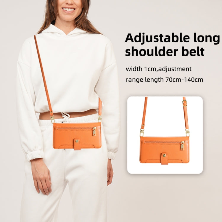 For Meizu Note 9 Sheep Texture Cross-body Zipper Wallet Leather Phone Case(Orange) - More Brand by PMC TechLife | Online Shopping South Africa | PMC TechLife | Buy Now Pay Later Mobicred