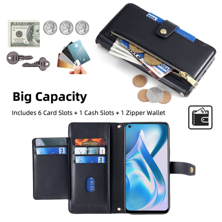 For OnePlus Ace Racing Sheep Texture Cross-body Zipper Wallet Leather Phone Case(Black) - OnePlus Cases by PMC TechLife | Online Shopping South Africa | PMC TechLife | Buy Now Pay Later Mobicred