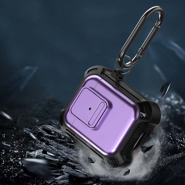 For AirPods 1 / 2 TPU + PC Shockproof Earphone Protective Case with Switch(Blue) - For AirPods 1/2 by PMC Jewellery | Online Shopping South Africa | PMC Jewellery | Buy Now Pay Later Mobicred