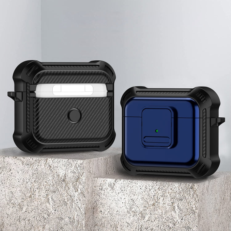 For AirPods 3 TPU + PC Shockproof Earphone Protective Case with Switch(Blue) - For AirPods 3 by PMC Jewellery | Online Shopping South Africa | PMC Jewellery | Buy Now Pay Later Mobicred