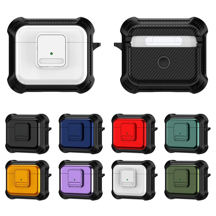 For AirPods 3 TPU + PC Shockproof Earphone Protective Case with Switch(Army Green) - For AirPods 3 by PMC Jewellery | Online Shopping South Africa | PMC Jewellery | Buy Now Pay Later Mobicred