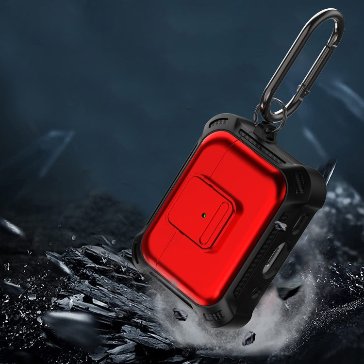 For AirPods Pro 2 TPU + PC Shockproof Earphone Protective Case with Switch(Black) - For AirPods Pro 2 by PMC TechLife | Online Shopping South Africa | PMC TechLife | Buy Now Pay Later Mobicred