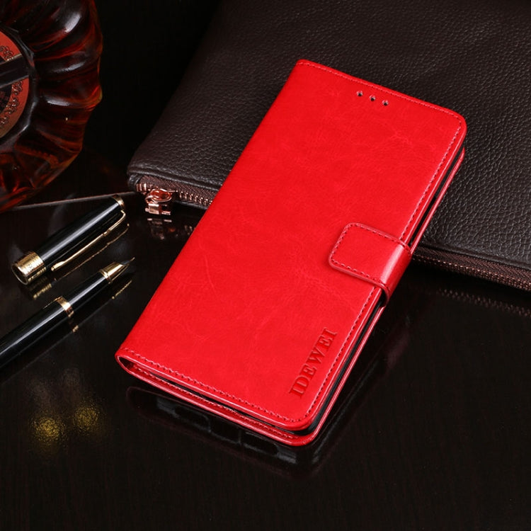For Blackview A60 Pro idewei Crazy Horse Texture Horizontal Flip Leather Case with Holder & Card Slots & Wallet(Red) - free shipping - PMC TechLife - Order now!