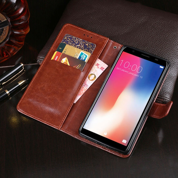 For Doogee X55 idewei  Crazy Horse Texture Horizontal Flip Leather Case with Holder & Card Slots & Wallet(Dark Blue) - More Brand by idewei | Online Shopping South Africa | PMC Jewellery | Buy Now Pay Later Mobicred