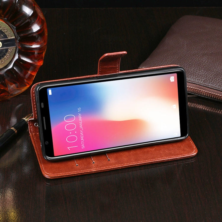 For Doogee X55 idewei  Crazy Horse Texture Horizontal Flip Leather Case with Holder & Card Slots & Wallet(White) - More Brand by idewei | Online Shopping South Africa | PMC TechLife | Buy Now Pay Later Mobicred