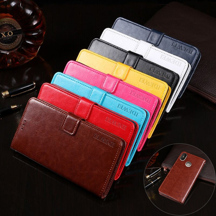 For Doogee X70 idewei  Crazy Horse Texture Horizontal Flip Leather Case with Holder & Card Slots & Wallet(Dark Blue) - More Brand by idewei | Online Shopping South Africa | PMC TechLife | Buy Now Pay Later Mobicred