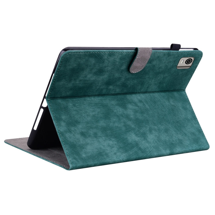For Nokia T21 Tiger Pattern Flip Leather Tablet Case(Dark Green) - Nokia by PMC TechLife | Online Shopping South Africa | PMC TechLife | Buy Now Pay Later Mobicred