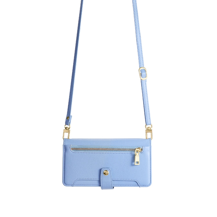 For OnePlus 11 Sheep Texture Cross-body Zipper Wallet Leather Phone Case(Blue) - OnePlus Cases by PMC TechLife | Online Shopping South Africa | PMC TechLife | Buy Now Pay Later Mobicred
