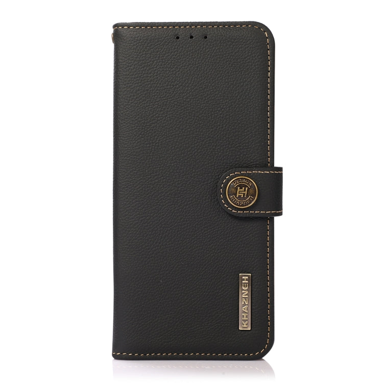 For OnePlus 11 KHAZNEH Custer Texture RFID Genuine Leather Phone Case(Black) - OnePlus Cases by PMC TechLife | Online Shopping South Africa | PMC TechLife | Buy Now Pay Later Mobicred