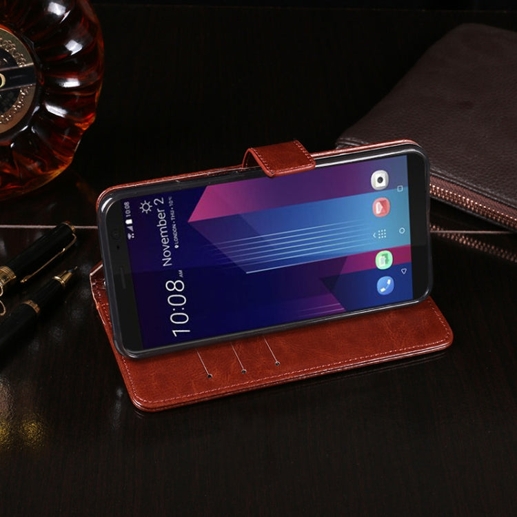 For HTC U11+ idewei Crazy Horse Texture Horizontal Flip Leather Case with Holder & Card Slots & Wallet(Red) - More Brand by idewei | Online Shopping South Africa | PMC Jewellery | Buy Now Pay Later Mobicred