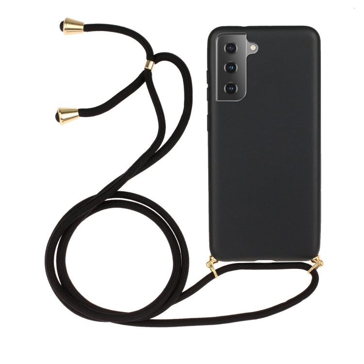 For Samsung Galaxy A54 5G Wheat Straw Material + TPU Phone Case with Lanyard(Black) - Galaxy Phone Cases by PMC TechLife | Online Shopping South Africa | PMC TechLife