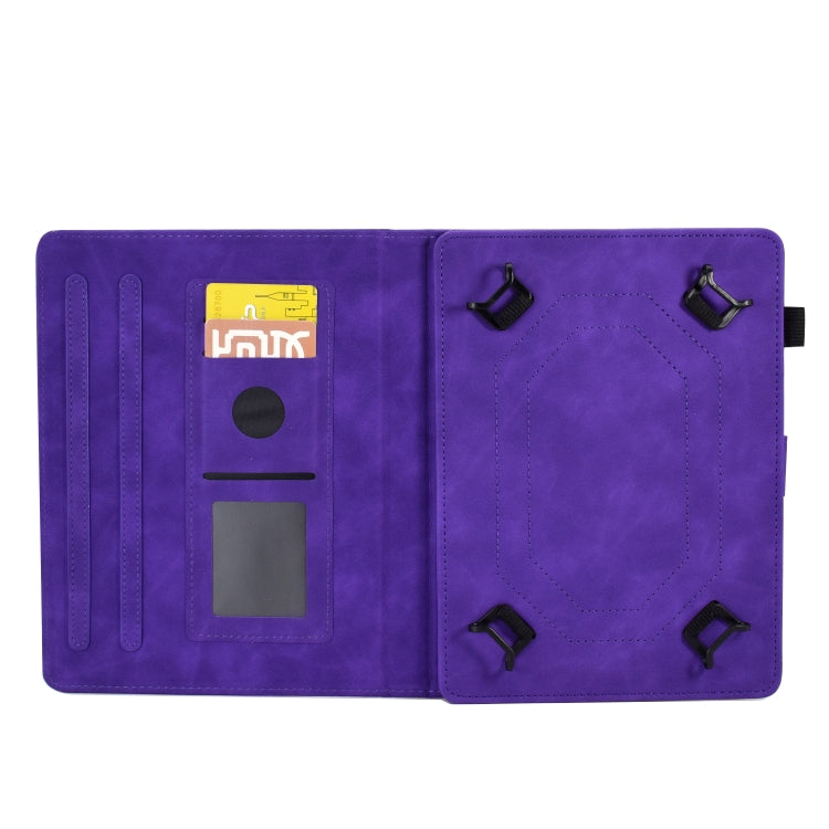 For 8 inch Tablets Peony Butterfly Embossed Leather Tablet Case(Purple) - 8 inch by PMC TechLife | Online Shopping South Africa | PMC TechLife | Buy Now Pay Later Mobicred