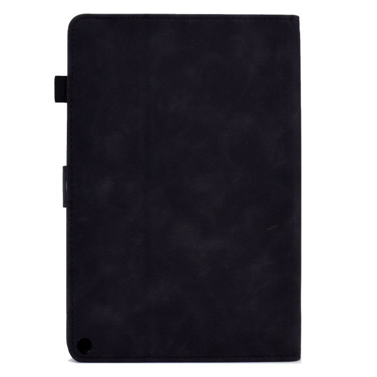 For Amazon Kindle Fire HD10 2021 Peony Butterfly Embossed Leather Smart Tablet Case(Black) - Amazon by PMC TechLife | Online Shopping South Africa | PMC TechLife | Buy Now Pay Later Mobicred