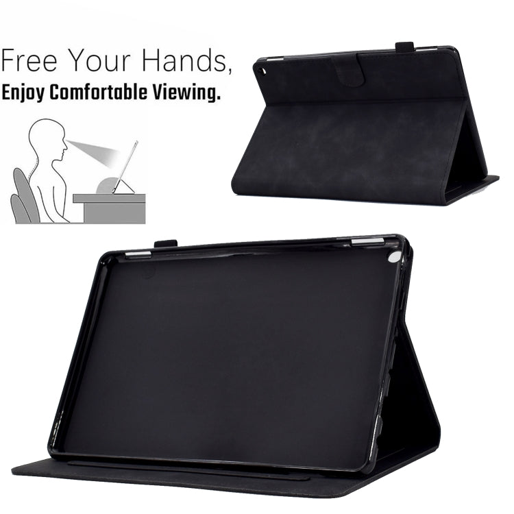 For Amazon Kindle Fire HD10 2021 Peony Butterfly Embossed Leather Smart Tablet Case(Black) - Amazon by PMC TechLife | Online Shopping South Africa | PMC TechLife | Buy Now Pay Later Mobicred