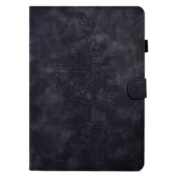 For Amazon Kindle Paperwhite 4/3/2/1 Peony Butterfly Embossed Leather Smart Tablet Case(Black) - Amazon by PMC TechLife | Online Shopping South Africa | PMC TechLife | Buy Now Pay Later Mobicred