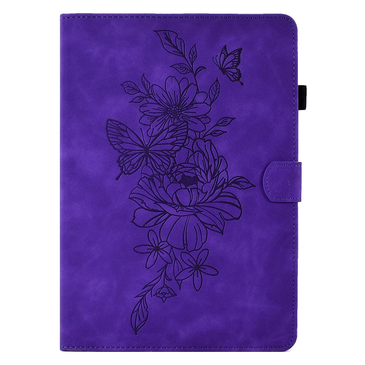 For Lenovo Tab M10 Gen 2 Peony Butterfly Embossed Leather Smart Tablet Case(Purple) - Lenovo by PMC TechLife | Online Shopping South Africa | PMC TechLife | Buy Now Pay Later Mobicred