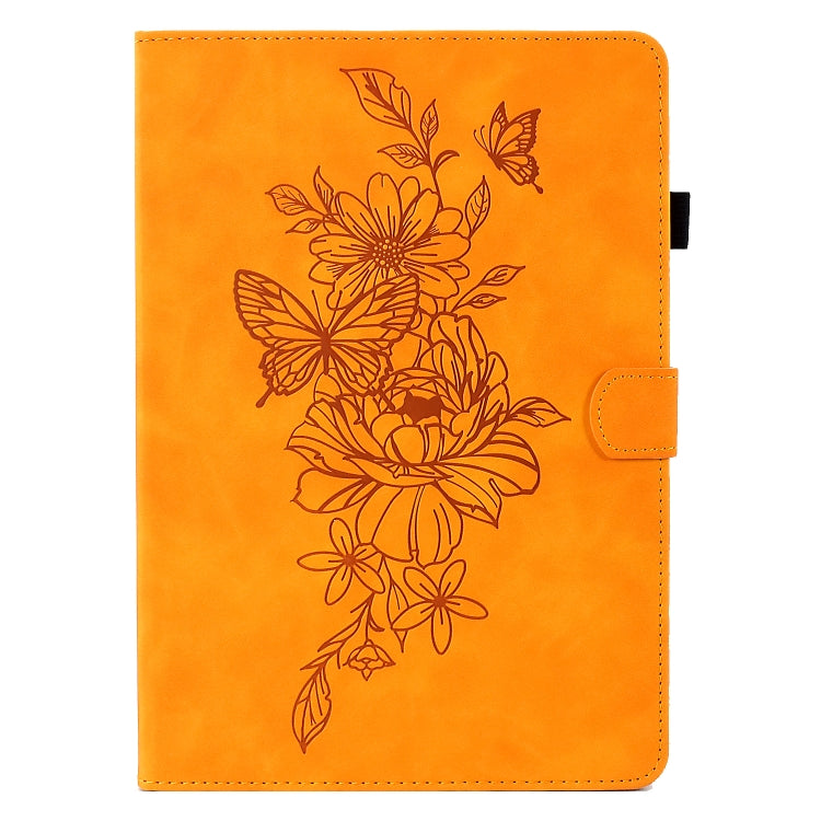 For Lenovo Tab M10 Gen 2 Peony Butterfly Embossed Leather Smart Tablet Case(Khaki) - Lenovo by PMC TechLife | Online Shopping South Africa | PMC TechLife | Buy Now Pay Later Mobicred