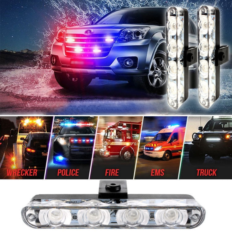 4 in 1 Car 16LEDs Grille Flash Lights Warning Lights with Wireless Remote Control(Blue) - Warning Lights by PMC Jewellery | Online Shopping South Africa | PMC Jewellery | Buy Now Pay Later Mobicred