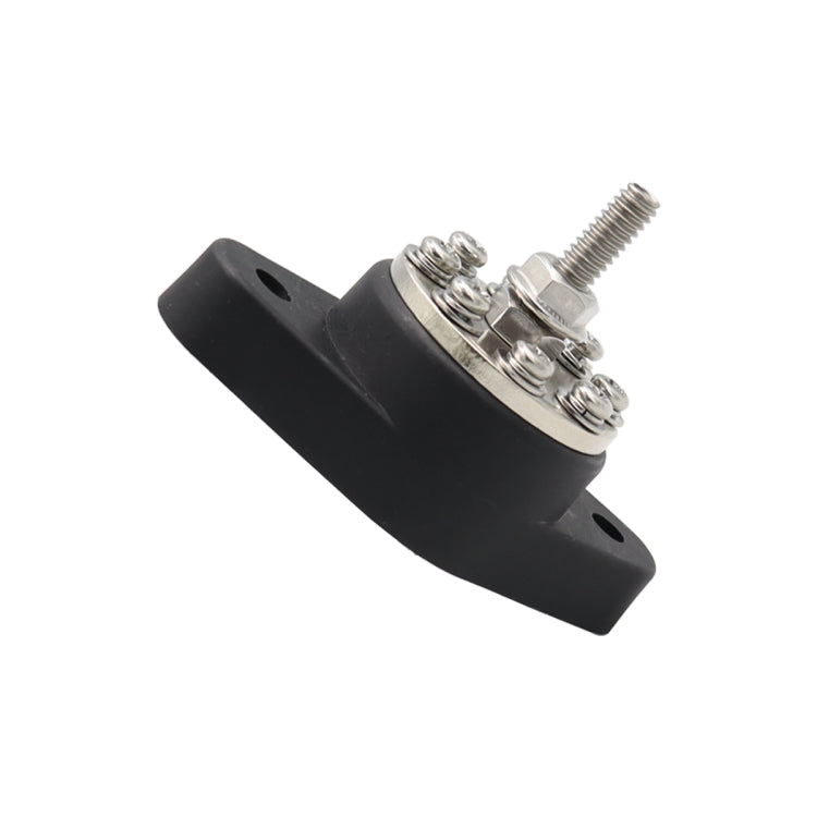 1/4 inch M6 RV Yacht 8-way Terminal Stud with 2 M5x20 Screws(Black) - Booster Cable & Clip by PMC TechLife | Online Shopping South Africa | PMC TechLife | Buy Now Pay Later Mobicred