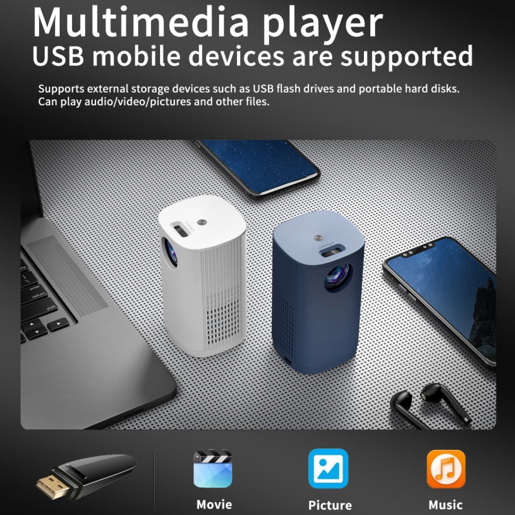 T1 480x360 800 Lumens Portable Mini LED Projector, specifications: AU Plug(White) - free shipping - PMC Jewellery - Order now!