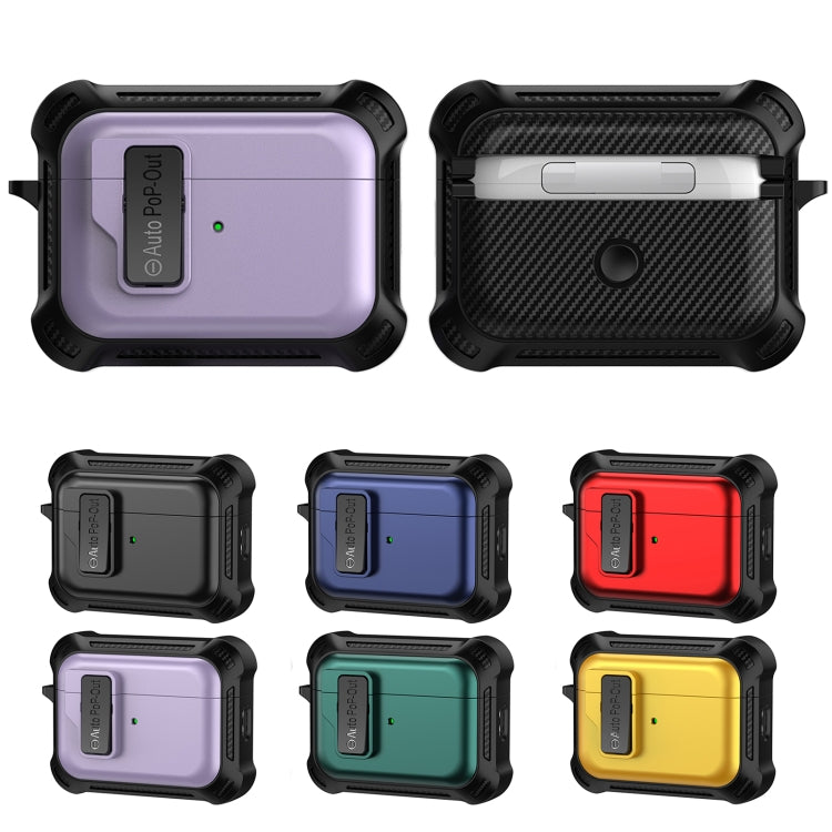 For AirPods Pro 2 Signal Flag Wireless Earphones Case with Security Lock(Purple) - For AirPods Pro 2 by PMC Jewellery | Online Shopping South Africa | PMC Jewellery | Buy Now Pay Later Mobicred