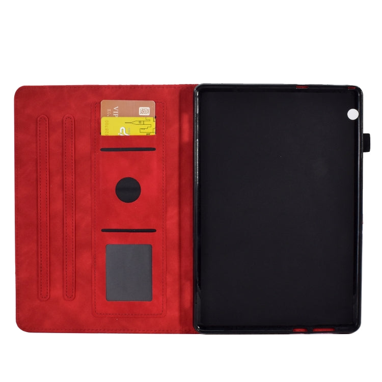 For Huawei MatePad T5 10.0 Rhombus Embossed Leather Smart Tablet Case(Red) - Huawei by PMC TechLife | Online Shopping South Africa | PMC TechLife | Buy Now Pay Later Mobicred