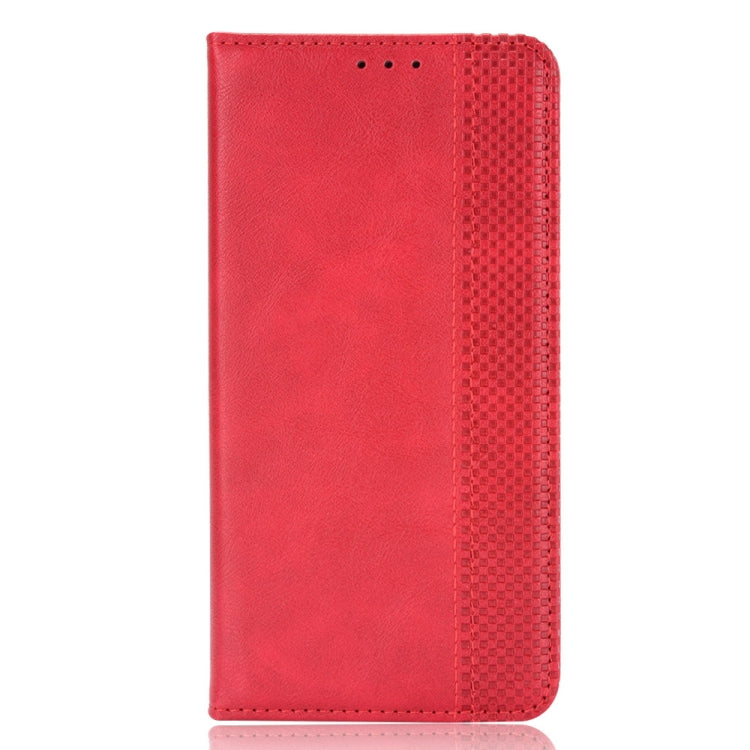 For Blackview A52 Magnetic Buckle Retro Texture Leather Phone Case(Red) - More Brand by PMC TechLife | Online Shopping South Africa | PMC TechLife | Buy Now Pay Later Mobicred