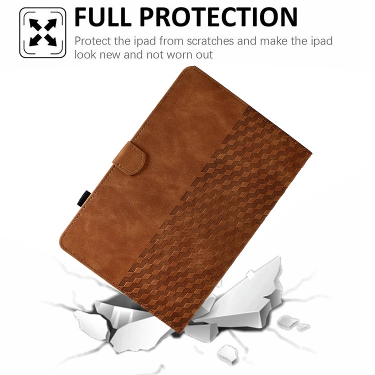 For Amazon Kindle Fire 7 2022 Rhombus Embossed Leather Tablet Case(Brown) - Amazon by PMC TechLife | Online Shopping South Africa | PMC TechLife | Buy Now Pay Later Mobicred
