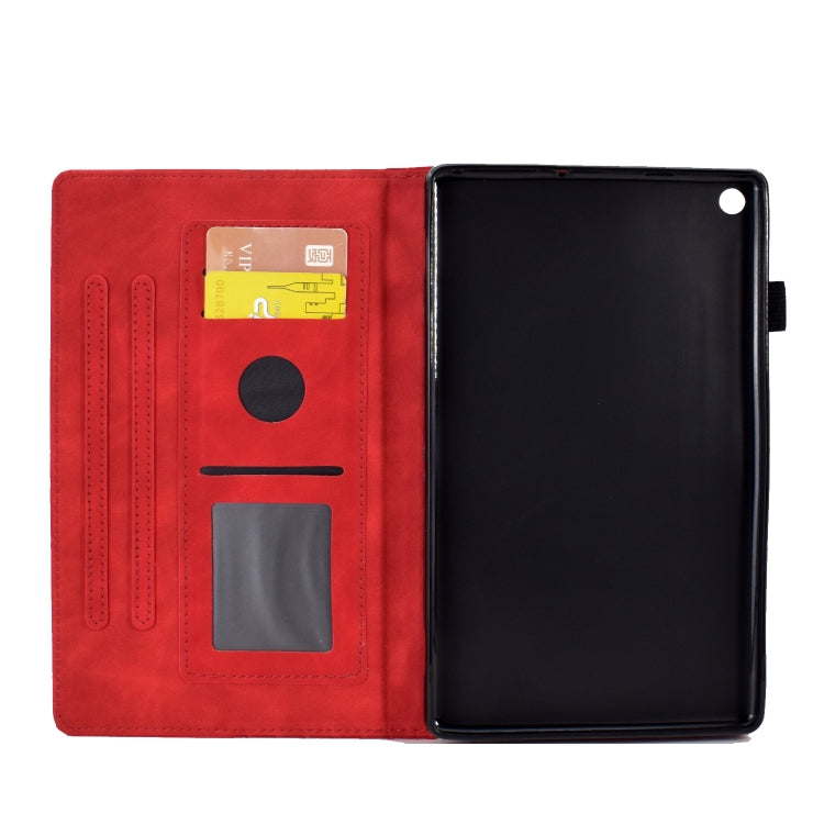 For Amazon Kindle Fire HD8 2018 / 2017 / 2016 Rhombus Embossed Leather Tablet Case(Red) - Amazon by PMC TechLife | Online Shopping South Africa | PMC TechLife | Buy Now Pay Later Mobicred