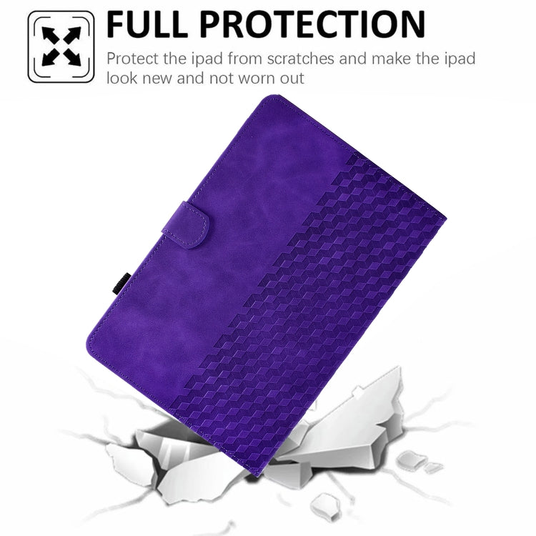 For 10.0 inch Universal Tablet Rhombus Embossed Leather Case(Purple) - 10 - 11 inch by PMC TechLife | Online Shopping South Africa | PMC TechLife | Buy Now Pay Later Mobicred