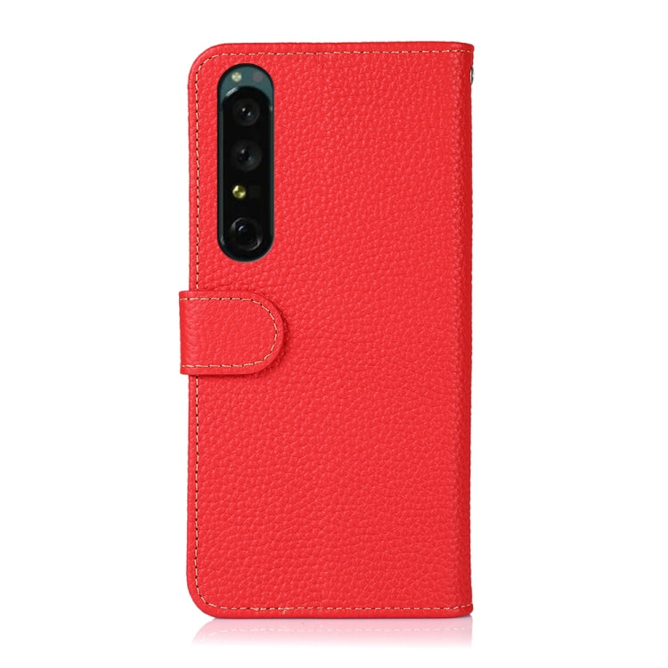 For Sony Xperia 1 IV KHAZNEH Litchi Genuine Leather Phone Case(Red) - Sony Cases by PMC TechLife | Online Shopping South Africa | PMC TechLife | Buy Now Pay Later Mobicred
