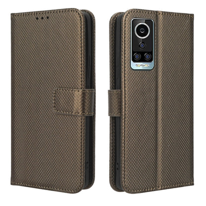 For BLU Bold N2 Diamond Texture Leather Phone Case(Brown) - Wiko by PMC Jewellery | Online Shopping South Africa | PMC Jewellery