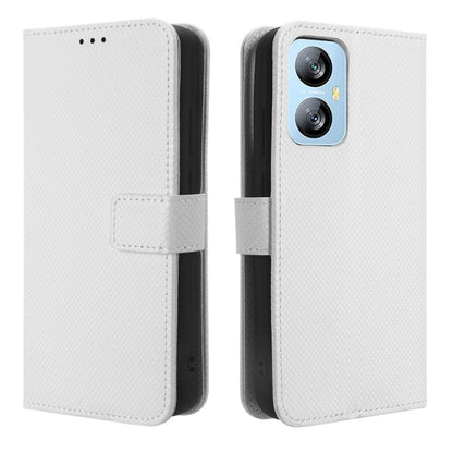 For Blackview A52 Diamond Texture Leather Phone Case(White) - More Brand by PMC Jewellery | Online Shopping South Africa | PMC Jewellery