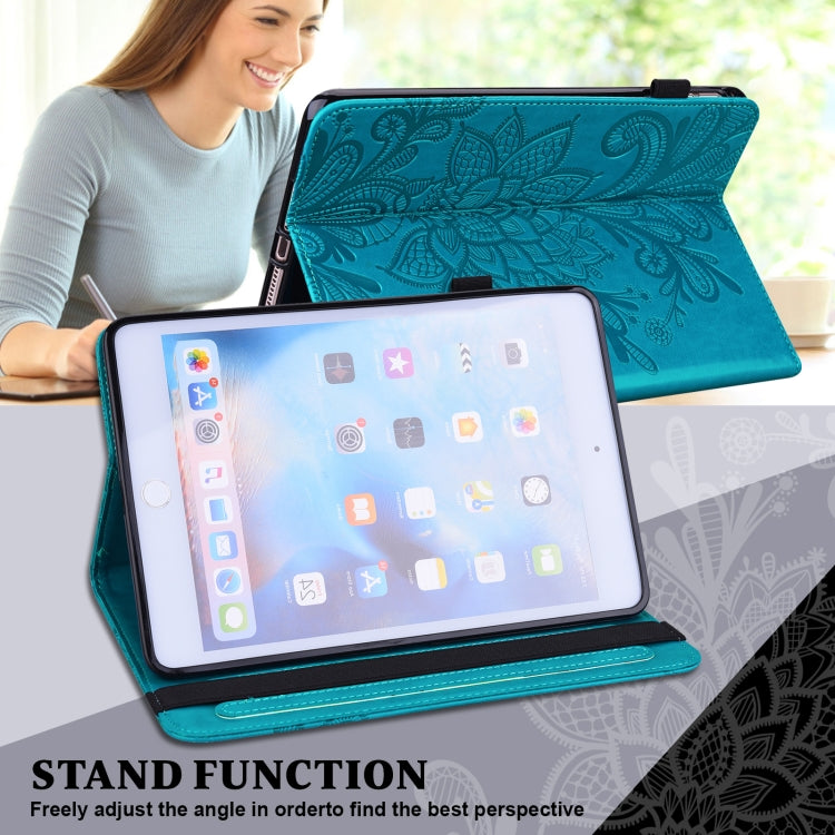 For Lenovo Pad Pro 2022 11.2 inch / Tab P11 Pro Gen 2 Lace Flower Embossing Pattern Leather Tablet Case(Blue) - free shipping - PMC TechLife - Order now!