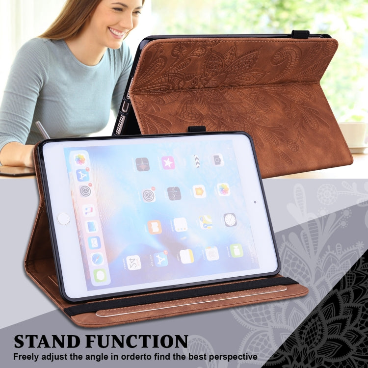 For Lenovo Pad Pro 2022 11.2 inch / Tab P11 Pro Gen 2 Lace Flower Embossing Pattern Leather Tablet Case(Brown) - free shipping - PMC TechLife - Order now!