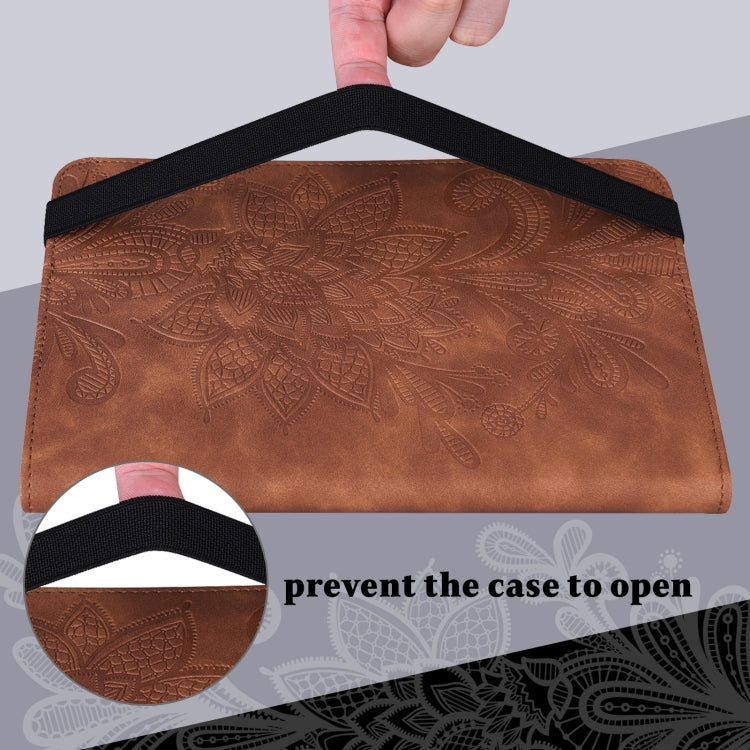 For Lenovo Pad Pro 2022 11.2 inch / Tab P11 Pro Gen 2 Lace Flower Embossing Pattern Leather Tablet Case(Brown) - free shipping - PMC TechLife - Order now!
