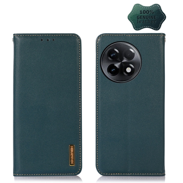 For OnePlus Ace 2 5G KHAZNEH Nappa Top Layer Cowhide Leather Phone Case(Green) - OnePlus Cases by PMC TechLife | Online Shopping South Africa | PMC TechLife | Buy Now Pay Later Mobicred