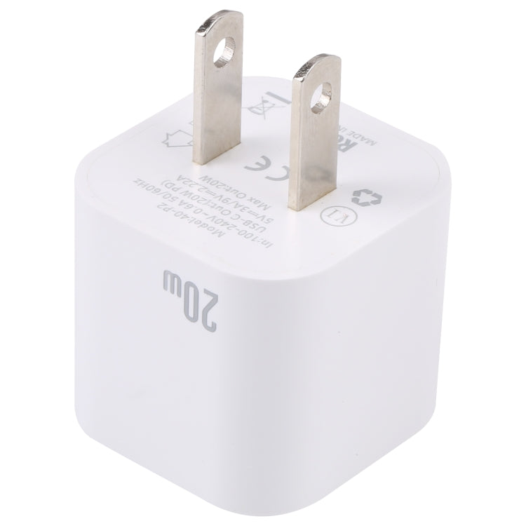 20W PD USB-C/Type-C Interface Fast Charging Charger, Specification: US Plug(White) - free shipping - PMC TechLife - Order now!