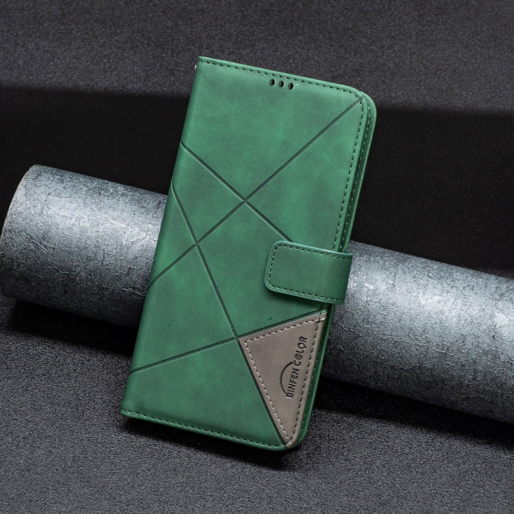 For Xiaomi Redmi Note 13 4G Global Magnetic Buckle Rhombus Texture Leather Phone Case(Green) - free shipping - PMC TechLife - Order now!