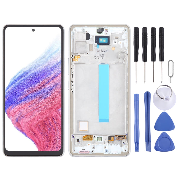 For Samsung Galaxy A53 5G SM-A536 6.48 inch OLED LCD Screen Digitizer Full Assembly with Frame (White) - free shipping - PMc TechLife - Order now!
