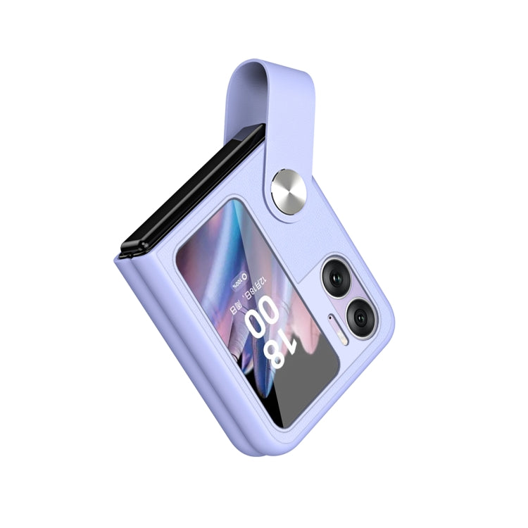 For OPPO Find N2 Flip Hand Strap Type Leather Phone Case(Purple) - Find N2 Flip Cases by PMC TechLife | Online Shopping South Africa | PMC TechLife