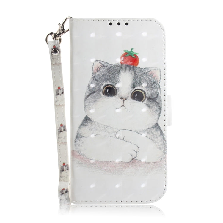 For OPPO Reno8 T 4G 3D Colored Horizontal Flip Leather Phone Case(Cute Cat) - OPPO Cases by PMC TechLife | Online Shopping South Africa | PMC TechLife | Buy Now Pay Later Mobicred