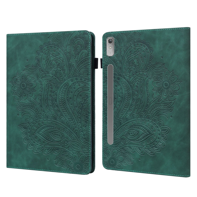 For Lenovo Tab P11 Pro Gen 2 Peacock Embossed Pattern Leather Tablet Case(Green) - Lenovo by PMC TechLife | Online Shopping South Africa | PMC TechLife | Buy Now Pay Later Mobicred