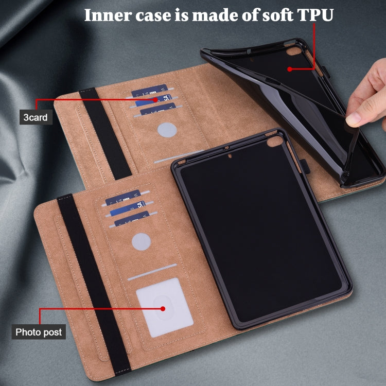 For Lenovo Tab M8 4th Gen TB-300FU Embossed Striped Leather Tablet Case(Green) - Lenovo by PMC TechLife | Online Shopping South Africa | PMC TechLife | Buy Now Pay Later Mobicred