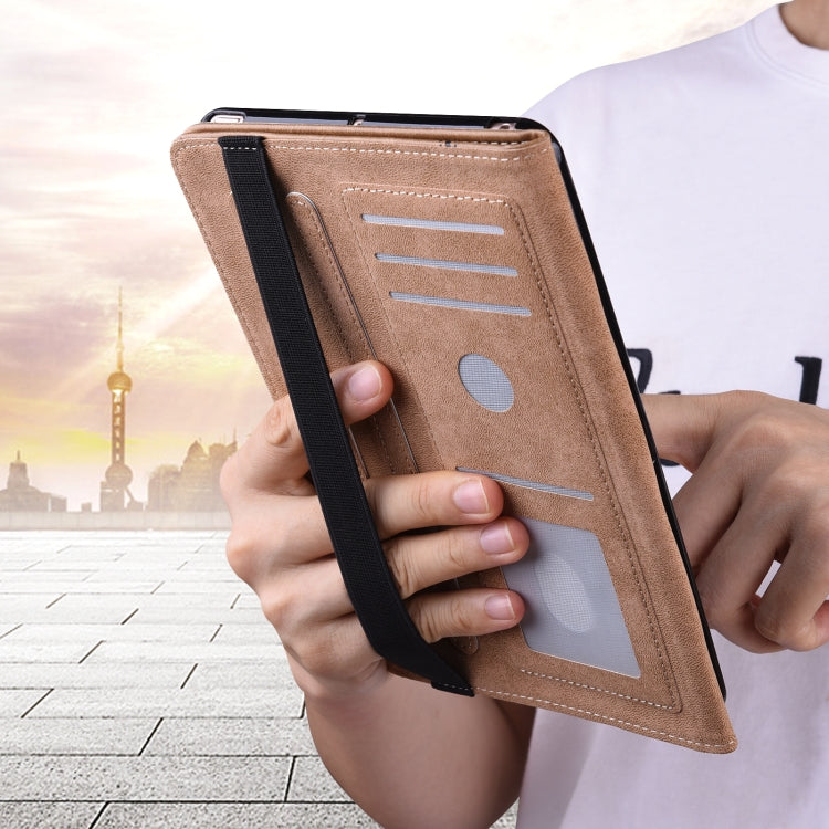 For Lenovo Tab P11 Gen 2 Embossed Striped Leather Tablet Case(Black) - Lenovo by PMC TechLife | Online Shopping South Africa | PMC TechLife | Buy Now Pay Later Mobicred